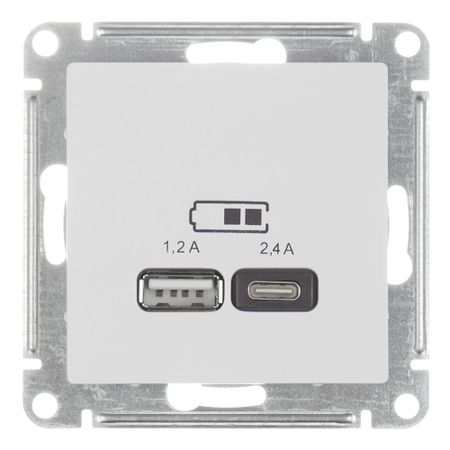 Розетка USB Systeme Electric AtlasDesign встраиваемая белая USB-A/ Type-C (ATN000139)