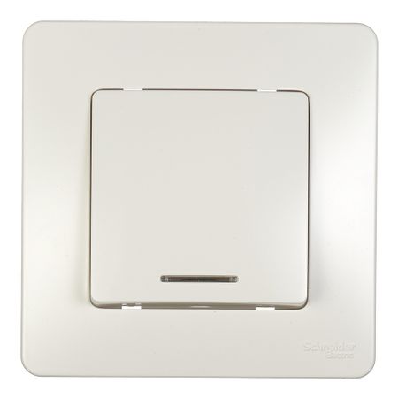 Выключатель Systeme Electric Blanca одноклавишный встраиваемый молочный с подсветкой (BLNVS010112)