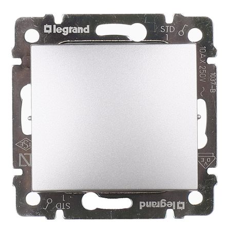 Выключатель Legrand Valena одноклавишный встраиваемый алюминий (694336)