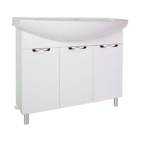 Тумба под раковину АСБ-Мебель Мессина 100 см напольная белая (11434)