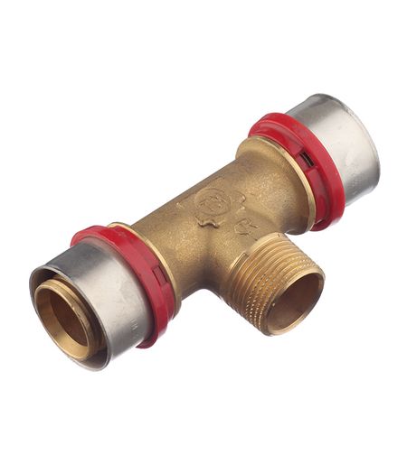 Тройник Tiemme 32(пресс) х 3/4 НР(ш) х 32(пресс) фитинги для труб из нержавеющей стали шестигранный ниппель с наружной резьбой 1 2 дюйма 1 4 дюйма 1 8 дюйма 3 8 дюйма наружная резьба npt