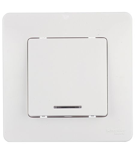 Выключатель Systeme Electric Blanca одноклавишный встраиваемый белый с подсветкой (BLNVS010111)