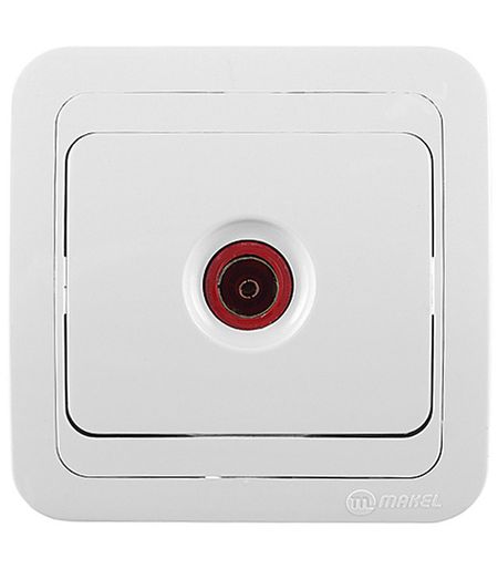 Розетка телевизионная Makel Mimoza встраиваемая белая (12007)