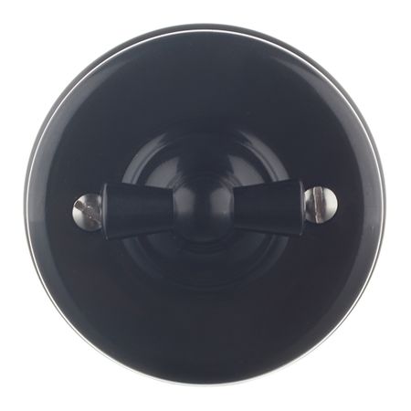 Выключатель Bironi Лизетта двухклавишный накладной черный ретро (B1-202-23)