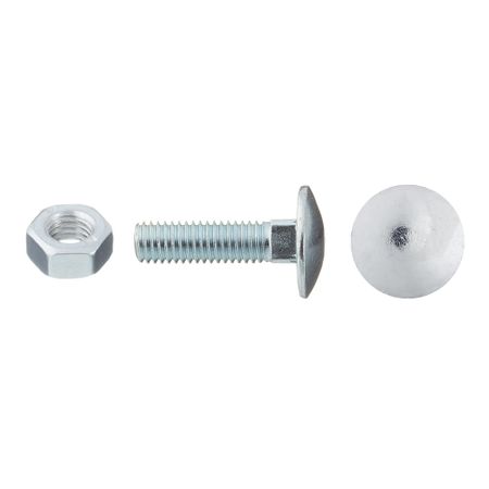 Болт мебельный оцинкованный 8х30 мм DIN 603 полусферическая головка с гайкой (6 шт.)