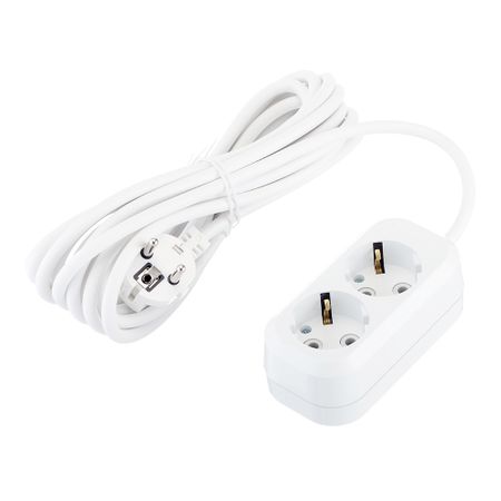 Удлинитель Makel 2 розетки 5 м ПВС 3х1 кв.мм 16 А 2,2 кВт белый (MGP114) универсальный вращающийся удлинитель для смесителя