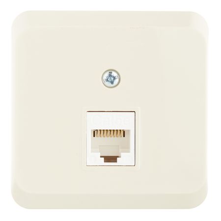 Розетка компьютерная Systeme Electric Этюд накладная кремовая (KOMA-001K)