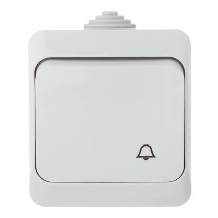 Выключатель Systeme Electric Этюд одноклавишный накладной серый с самовозвратом (KA10-041C)