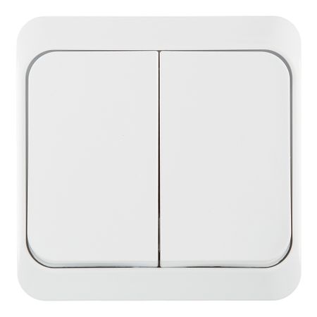 Выключатель Systeme Electric Этюд двухклавишный накладной белый с подсветкой (BA10-006B)