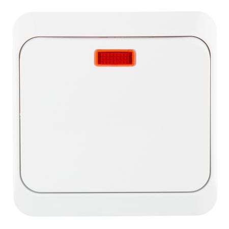 Переключатель Systeme Electric Этюд одноклавишный накладной белый с подсветкой (BA10-007B)