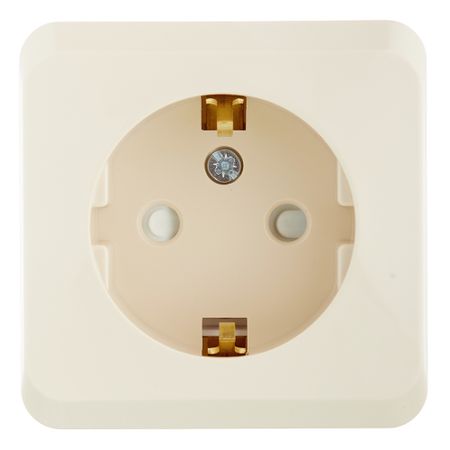 Розетка Systeme Electric Этюд накладная кремовая со шторками (PA16-004K)