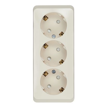 Розетка Systeme Electric Этюд накладная кремовая со шторками (PA16-012K)