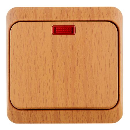 Выключатель Systeme Electric Этюд одноклавишный накладной бук с подсветкой (BA10-005T)