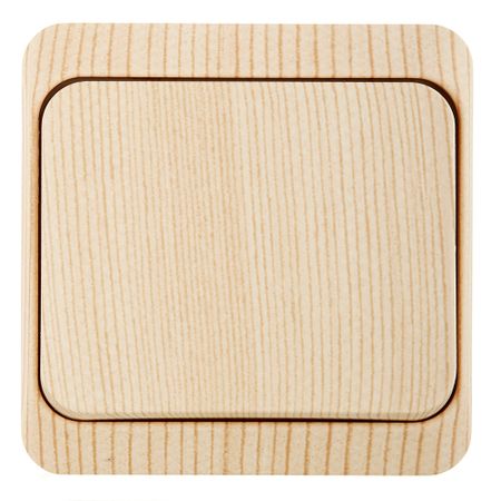 Переключатель Systeme Electric Этюд одноклавишный накладной сосна (BA10-004D)