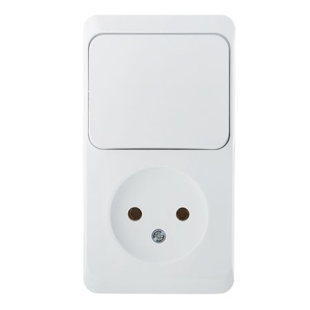 Блок выключатель и розетка Systeme Electric Этюд одноклавишный накладной белый (BPA16-204B) блок куб 90 90 45 белый пласт бокс