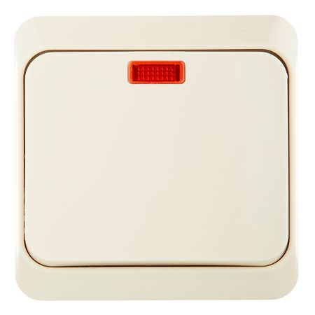 Выключатель Systeme Electric Этюд одноклавишный накладной кремовый с подсветкой (BA10-005K)