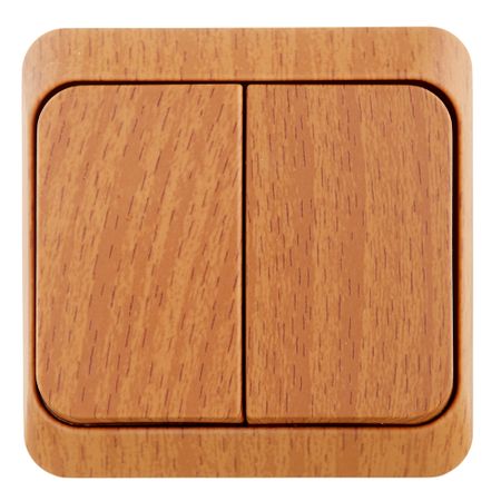 Выключатель Systeme Electric Этюд двухклавишный накладной бук с подсветкой (BA10-006T)