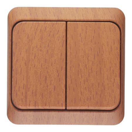 Выключатель Systeme Electric Этюд двухклавишный накладной бук (BA10-002T)