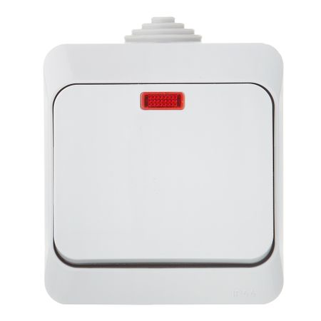 Выключатель Systeme Electric Этюд одноклавишный накладной серый с подсветкой (BA10-045C)