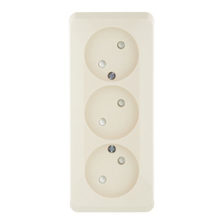 Розетка Systeme Electric Этюд накладная кремовая со шторками (PA16-010K)