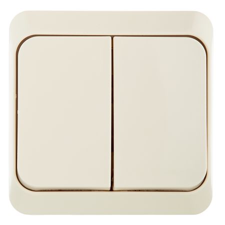 Выключатель Systeme Electric Этюд двухклавишный накладной кремовый с подсветкой (BA10-006K)
