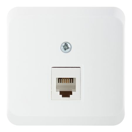 Розетка телефонная Systeme Electric Этюд накладная белая (TELA-001B)