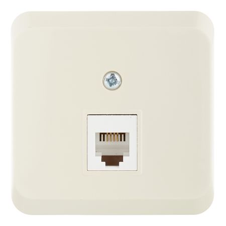 Розетка телефонная Systeme Electric Этюд накладная кремовая (TELA-001K)