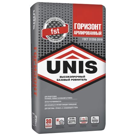 Ровнитель (стяжка пола) первичный Unis Горизонт Армированный высокопрочный 25 кг надежда егоровна щуркова горизонт воспитания