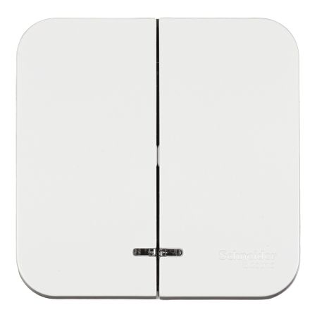 Выключатель Systeme Electric Blanca двухклавишный накладной белый с подсветкой (BLNVA105111)