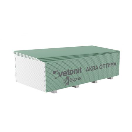 Гипсокартон Vetonit (Gyproc) Аква Оптима 2700х1200х12,5 мм влагостойкий