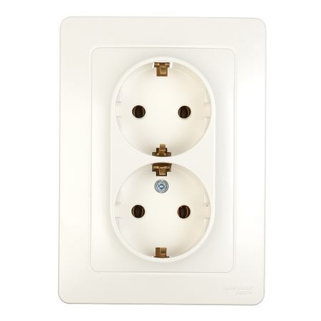 Розетка Systeme Electric Blanca встраиваемая молочная (BLNRS001022) розетка встраиваемая systeme electric blanca с заземлением без шторок 16 а