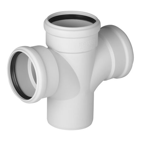 Крестовина Ostendorf SKDA d110х110х110 мм 87° пластиковая бесшумная для внутренней канализации (335900)