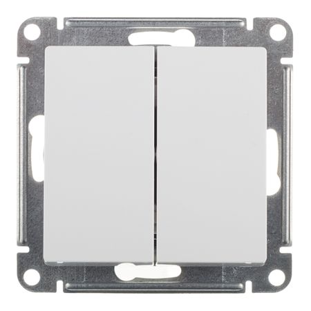 Выключатель Systeme Electric AtlasDesign двухклавишный встраиваемый белый (ATN000151)