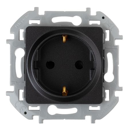 Розетка Legrand Inspiria встраиваемая антрацит со шторками (673733)