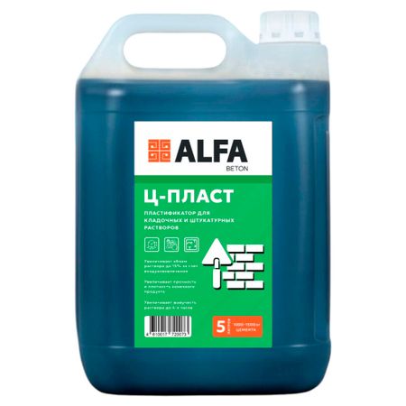 Добавка пластификатор для кладочных и штукатурных растворов АльфаБетон Ц-Пласт 5 л