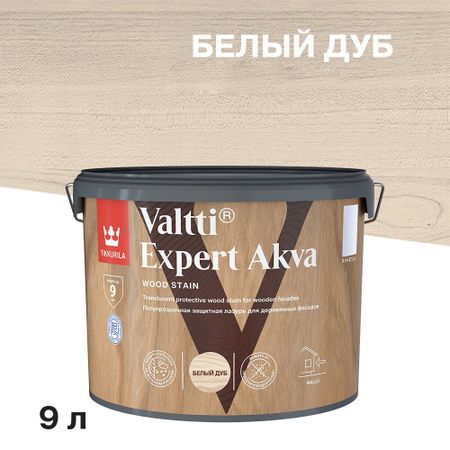 Антисептик Tikkurila/Tikkivala Valtti Expert Akva декоративный для дерева белый дуб 9 л