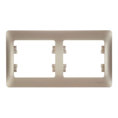 Рамка Systeme Electric Glossa двухместная титан (GSL000402)