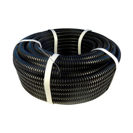 Труба гофрированная ПНД 16 мм Геопласт легкая безгалогенная с зондом черная (100 м) (5147)