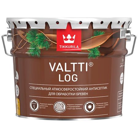 Антисептик Tikkurila/Tikkivala Valtti Log декоративный для дерева бесцветный основа ЕС 9 л
