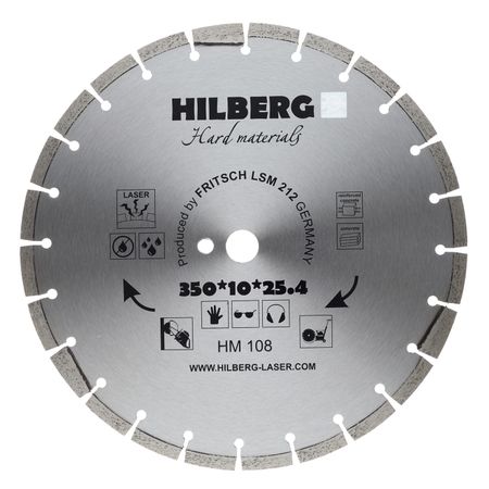 Диск алмазный по бетону Hilberg 350x25,4x3,2 мм сегментный сухой рез (HM108)