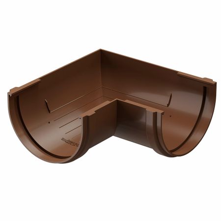 Угол желоба пластиковый d120 мм 90° Docke Standard светло-коричневый RAL 8017