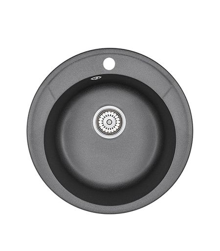 Мойка для кухни Granula Standart d48х19 см врезная кварц черная