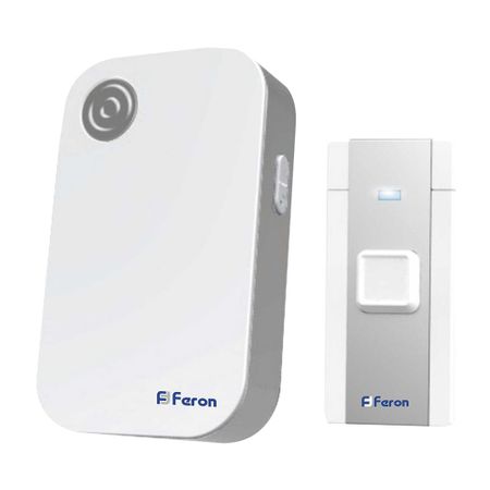 Звонок Feron (23685) беспроводной с кнопкой 36 мелодий белый/серый екатерина васильевна гигевич сущенок радуга мелодий сборник вокальной музыки для ноты