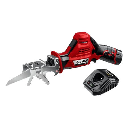 Пила сабельная аккумуляторная Зубр СПЛ-125 12 В 2 Ач Li-Ion с АКБ и ЗУ (СПЛ-125-21)