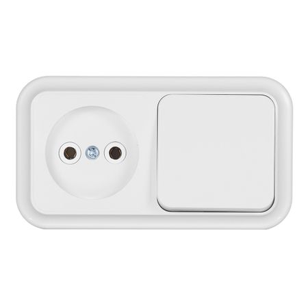 Блок выключатель и розетка Svet одноклавишный накладной белый (EV0362-5140) блок куб 90 90 45 белый пласт бокс