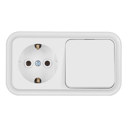 Блок выключатель и розетка Svet одноклавишный накладной белый (EV0362-5120) блок куб 90 90 45 белый пласт бокс