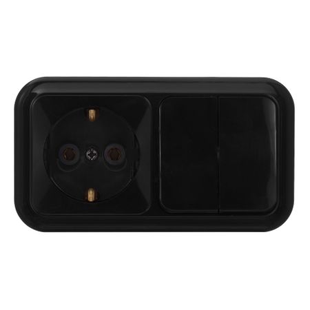 Блок выключатель и розетка Svet двухклавишный накладной черный (EV0362-5221/5781/5789) блок выключатель и розетка svet двухклавишный накладной белый ev0362 5240 5705