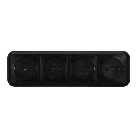 Розетка Svet накладная черная со шторками (EV0361-8341)