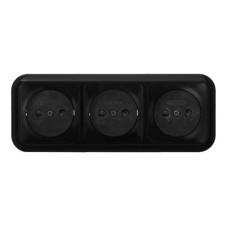 Розетка Svet накладная черная со шторками (EV0361-8331)