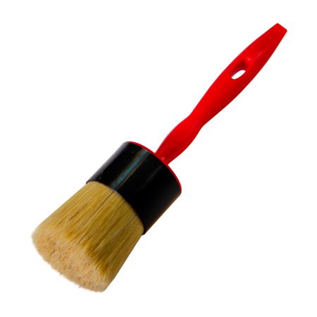 Кисть круглая натуральная щетина пластиковая ручка Wenzo Pro d55 мм для эмалей и лаков на алкидной основе кисть художественная байкал синтетика круглая 3 длинная ручка шк08135